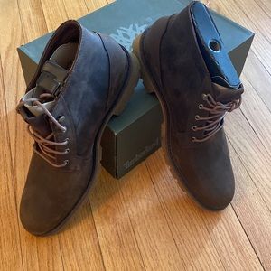 TIMBERLAND ELMHURST WATERPROOF CHUKKA DK BROWN FULL GRAIN MEN’S SIZE 10 BOOTS